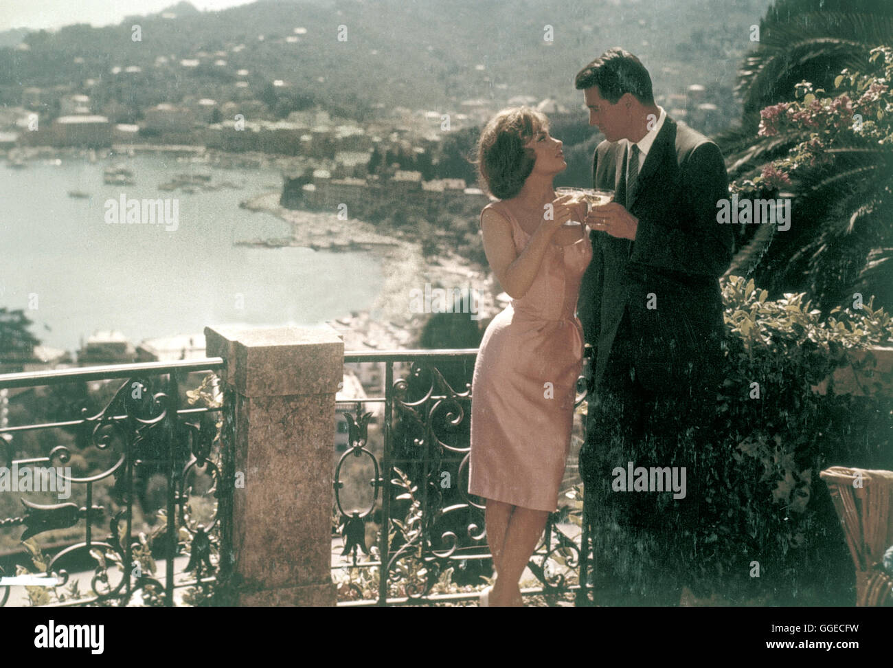 Photo Ancienne – Rock Hudson Et Gina Lollobrigida – Tirage Original – 1900s