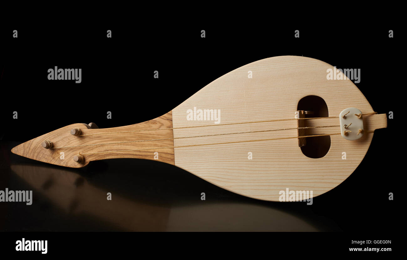 Greek traditional musical instrument, called Thrakian lyra Stock Photo