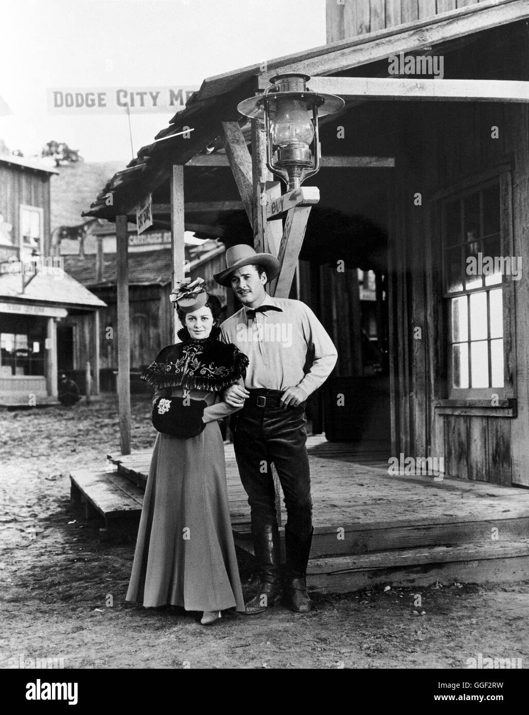 HERR DES WILDEN WESTENS / Dodge City USA 1939 / Michael Curtiz ANNE SHERIDAN (Ruby Gilman), ERROL FLYNN (Wade Hatton) im Western: 'Herr des Wilden Westens', 1939. Regie: Michael Curtiz aka. Dodge City Stock Photo