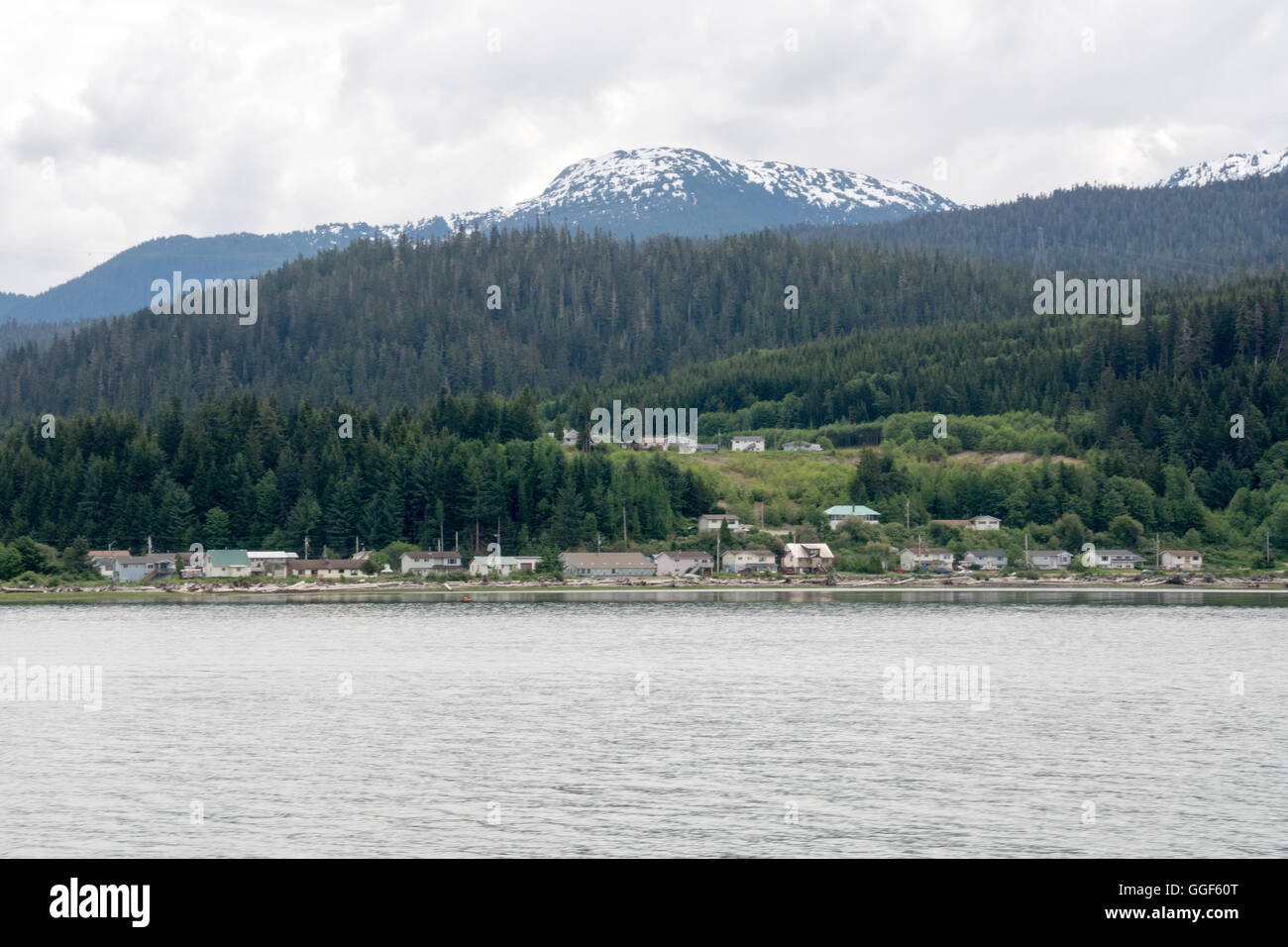 The Haisla First Nation village of Kitamaat on British Columbia's north Pacific coast, Canada. Stock Photo