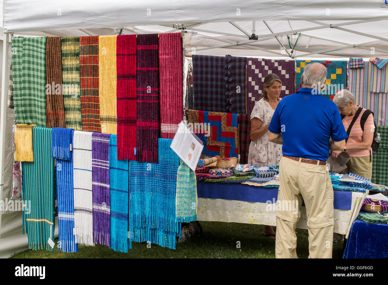 Man shopping at an Arts and Crafts Fair in Lenox, MA Stock Photo Alamy