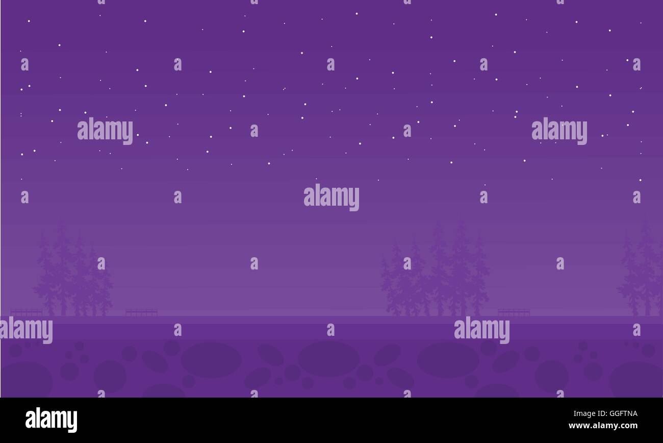 At night spruce scenery of illustration Stock Vector Image & Art - Alamy
