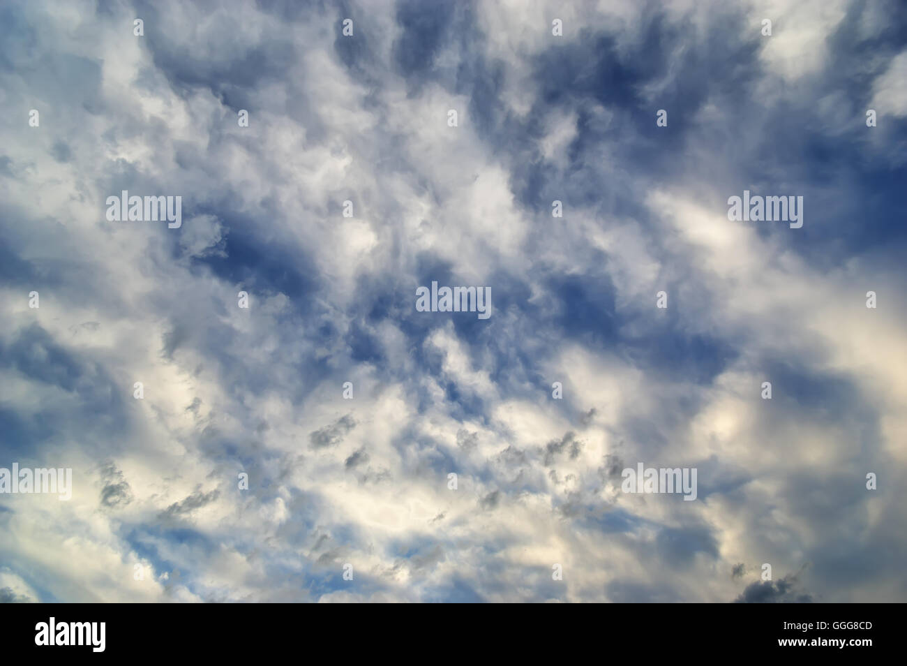 Deep blue sky at sunny day. Stock Photo