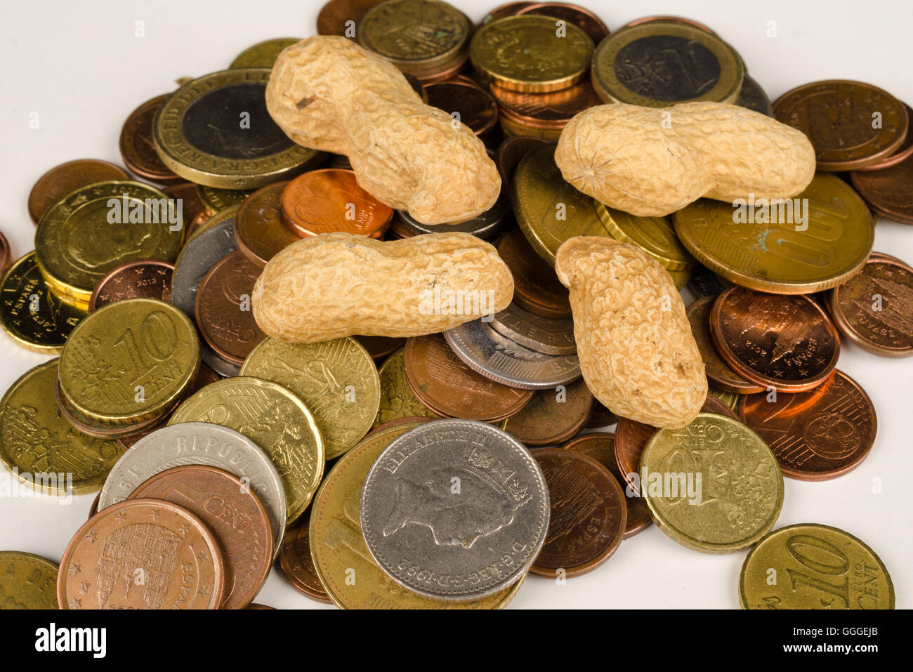 Being paid peanuts, a financial concept Stock Photo Alamy