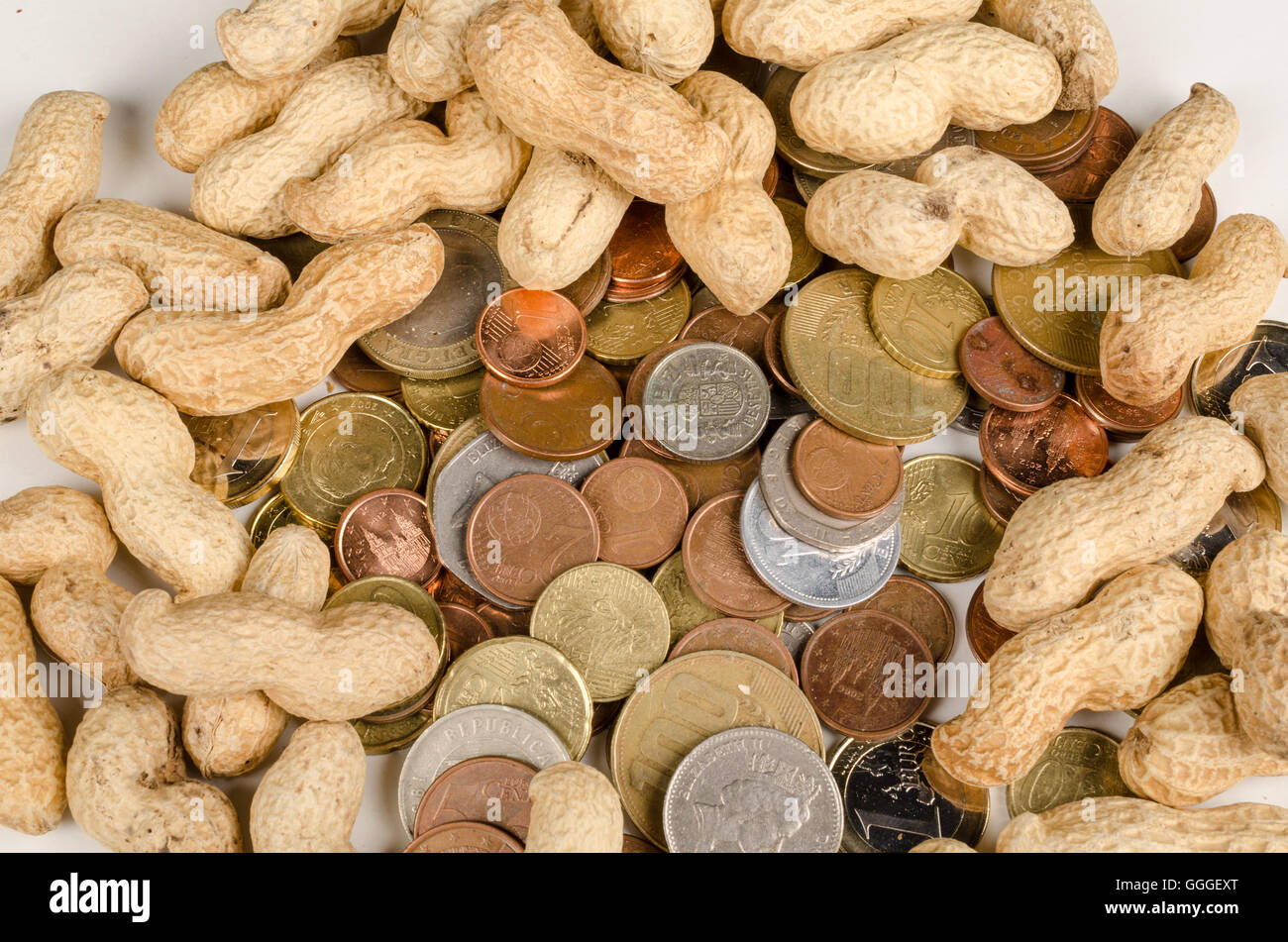 Being paid peanuts, a financial concept Stock Photo Alamy