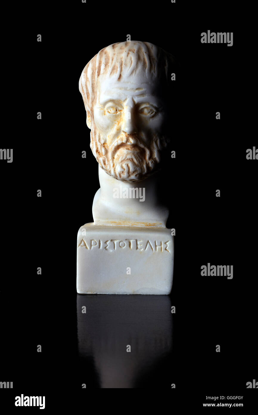 Aristoteles was an ancient Greek philosopher, His works refer to multiple kinds of sciences, such as physics, biology , zoology, Stock Photo