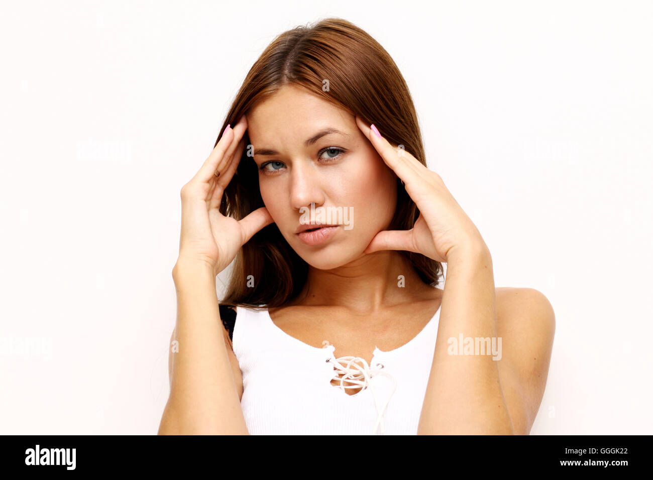 Closeup portrait of a happy young woman Stock Photo - Alamy