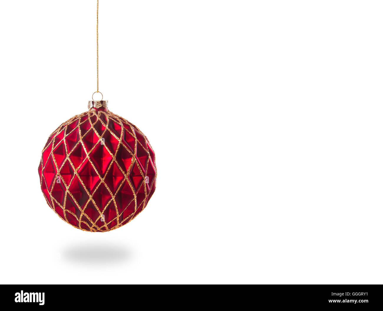 red christmas ball isolated on a white background Stock Photo - Alamy