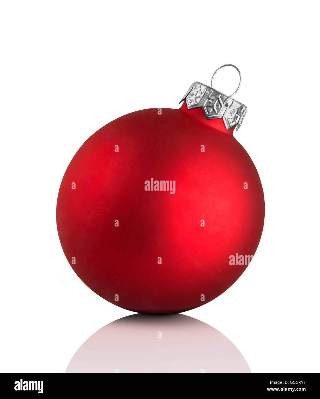Red Christmas ball isolated on white background Stock Photo - Alamy
