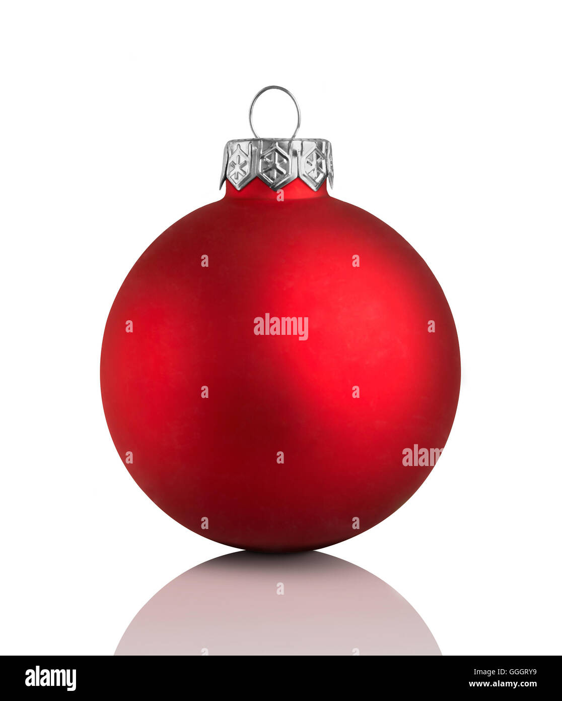 Red Christmas ball isolated on white background Stock Photo - Alamy