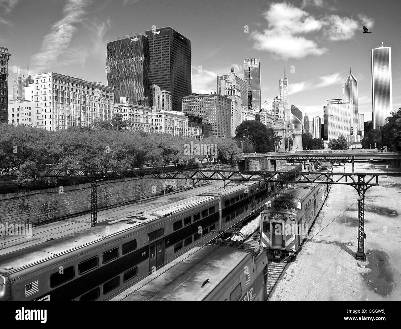 Chicago in Black and White Stock Photo Alamy