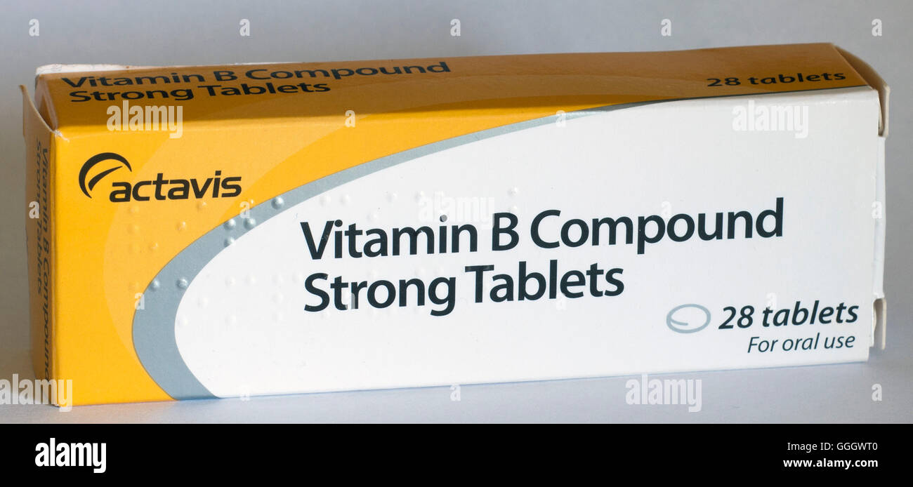 Vitamin B tablets Stock Photo