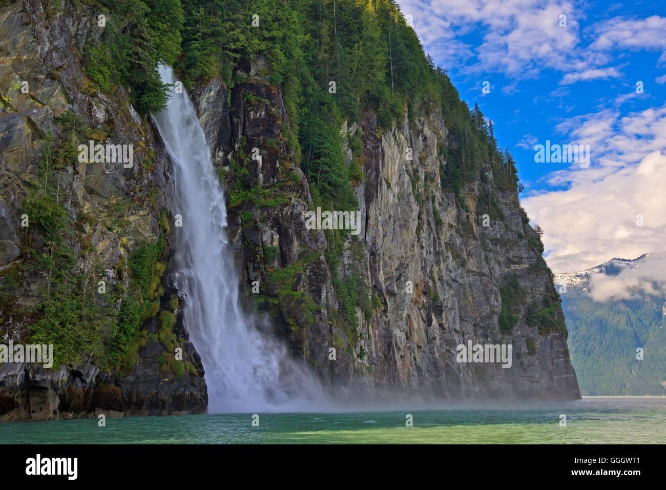 geography / travel, Canada, Cascade Point waterfall, Knight Inlet ...