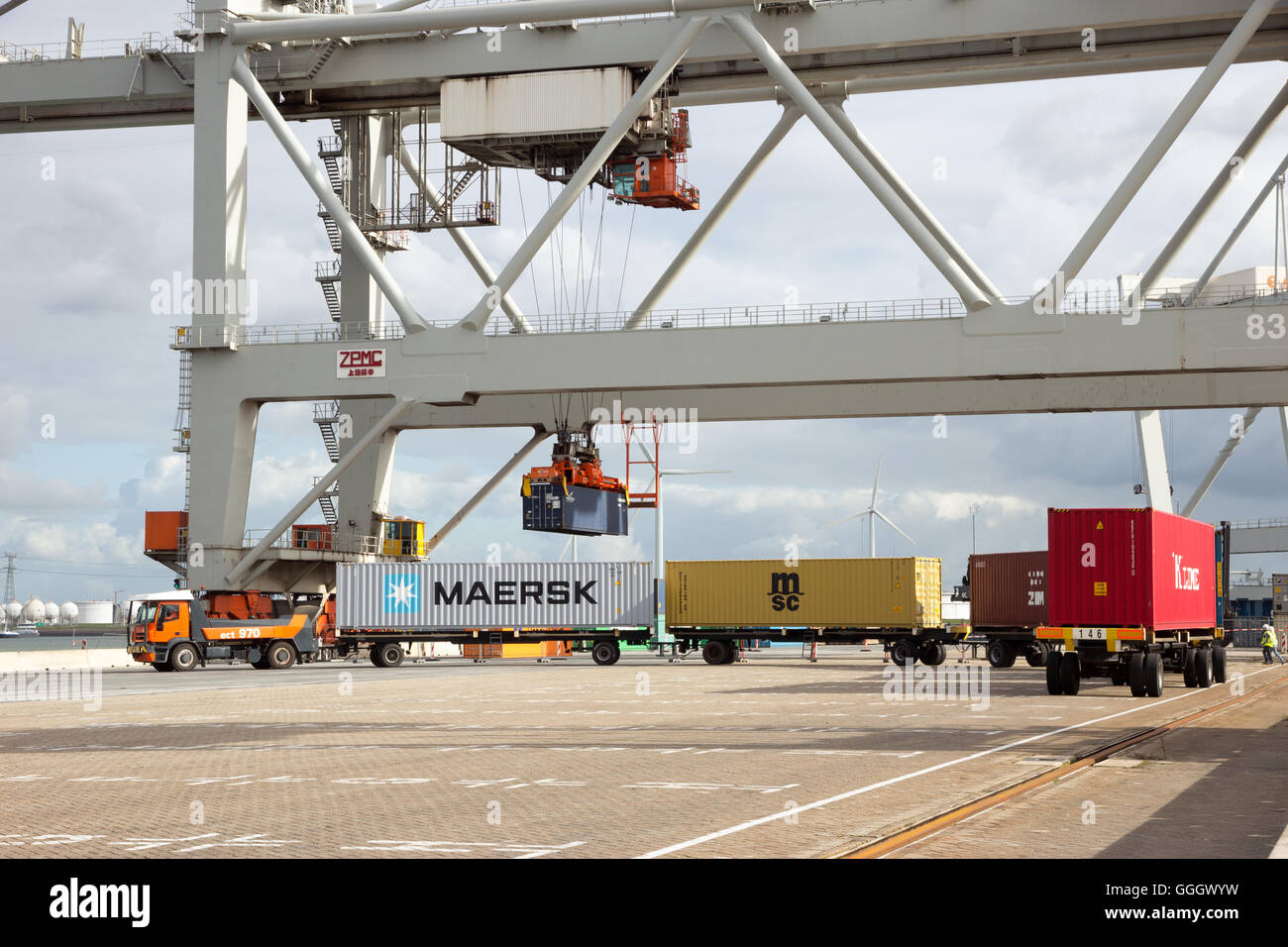 Shipping container terminal Stock Photo