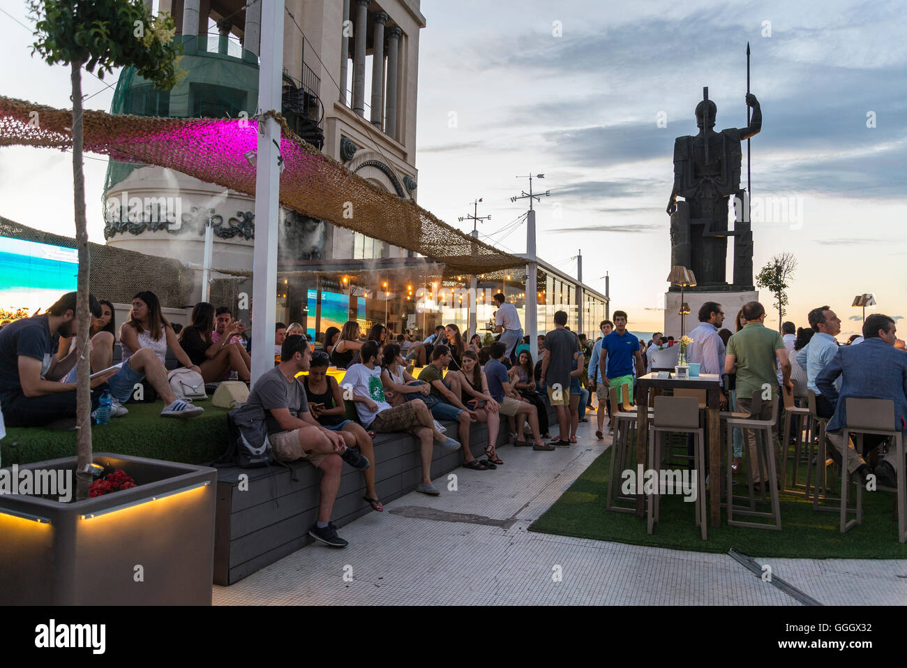 Bar at the roof terrace of Círculo de Bellas Artes, Cultural Arts centre in central, Madrid, Spain Stock Photo