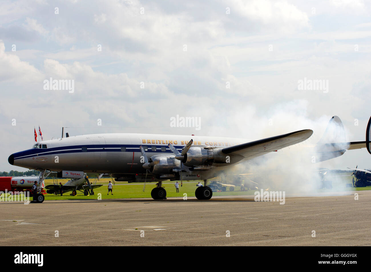 Breitling Super Constellation at Duxford Stock Photo - Alamy