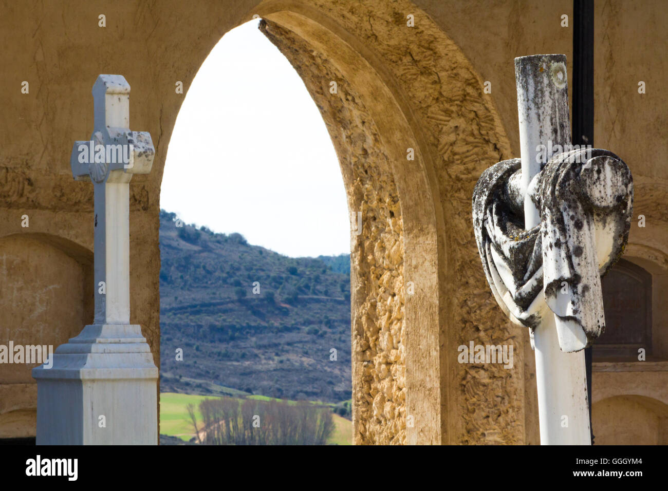Sculpture of a stone cross Stock Photo Alamy