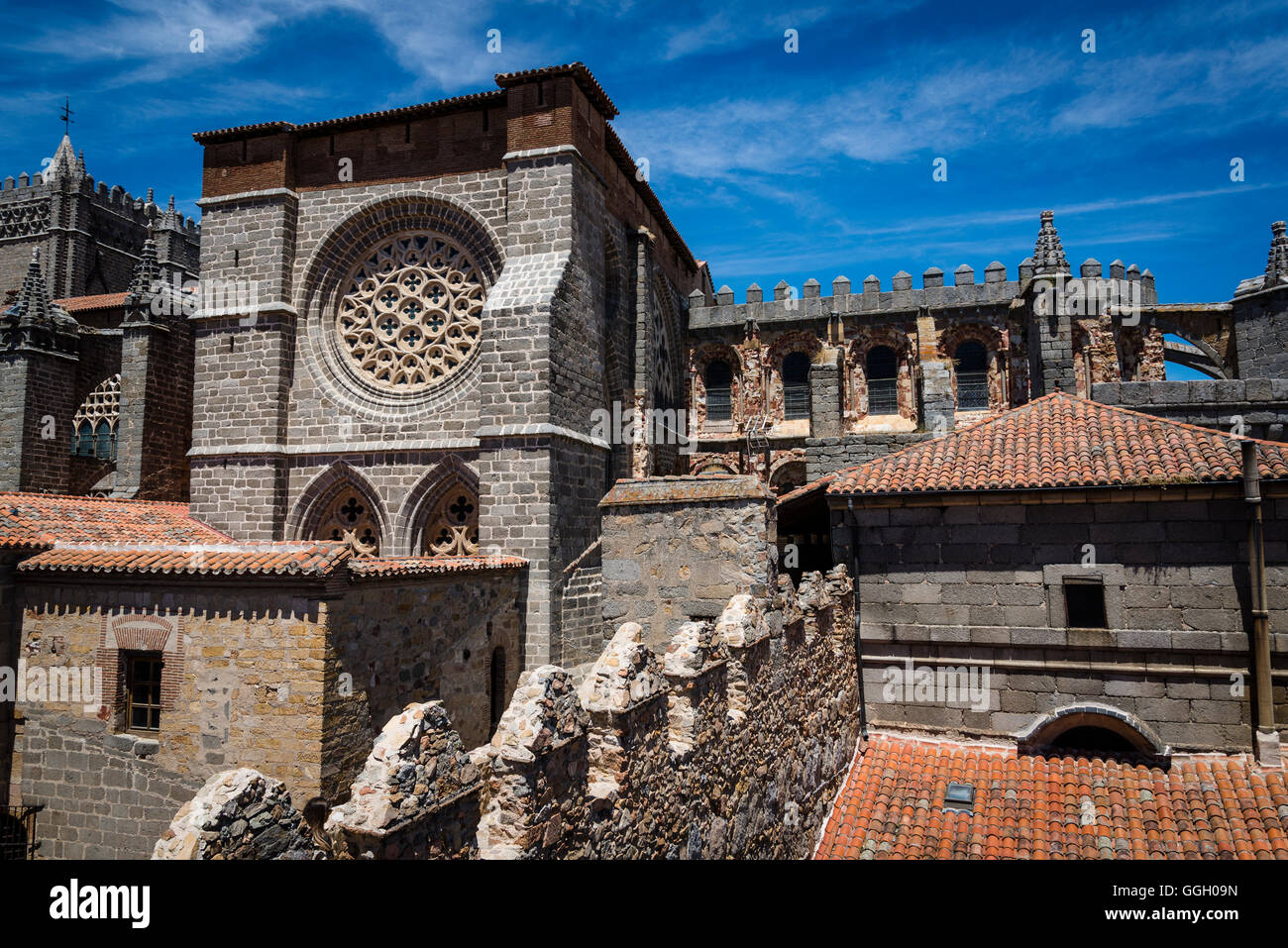 Cathedral and Medieval city walls, Avila, Castilla y Leon, Spain Stock Photo
