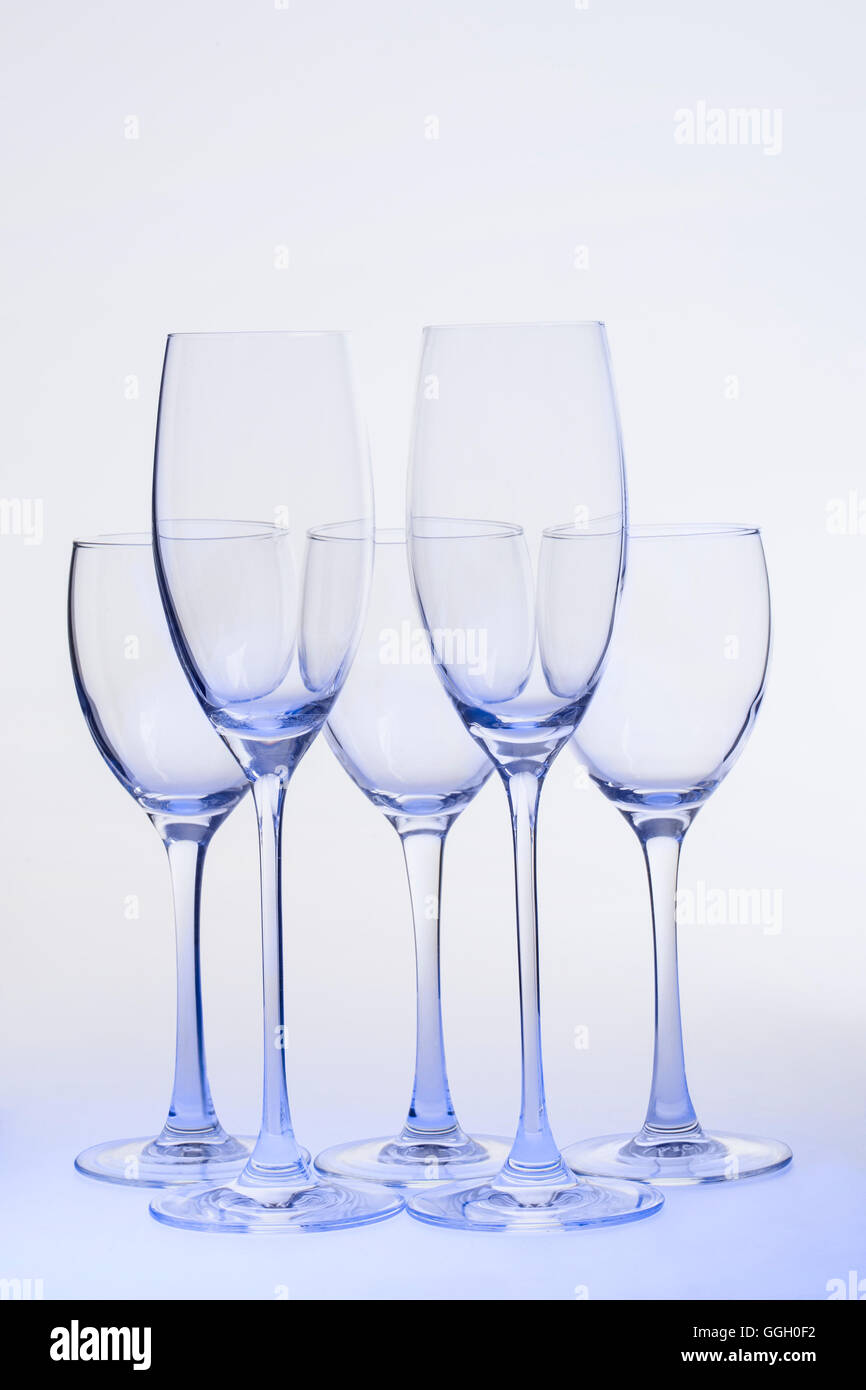 Empty wine glasses Stock Photo