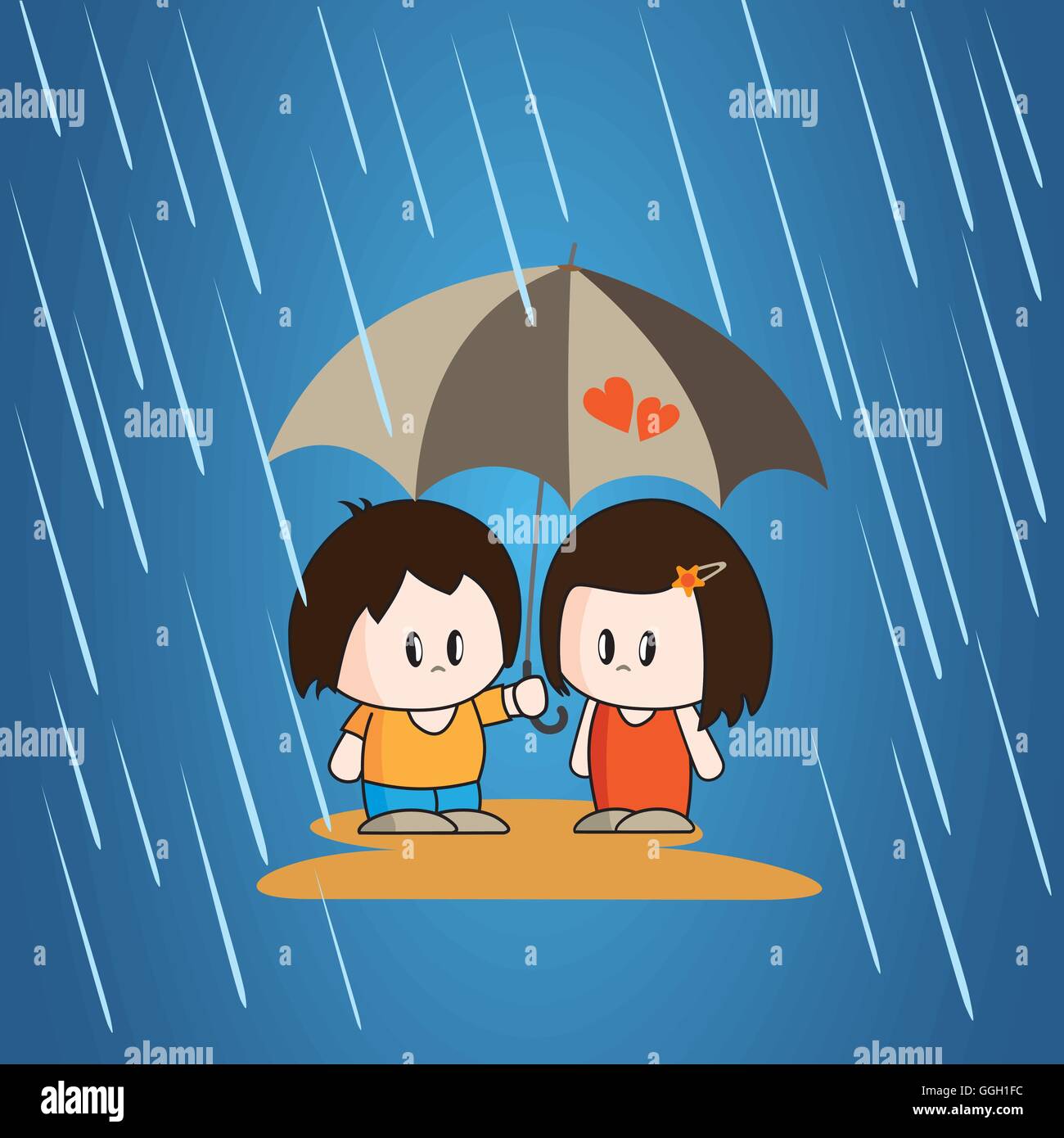 Boy and girl dating under the rain Stock Vector Image & Art - Alamy