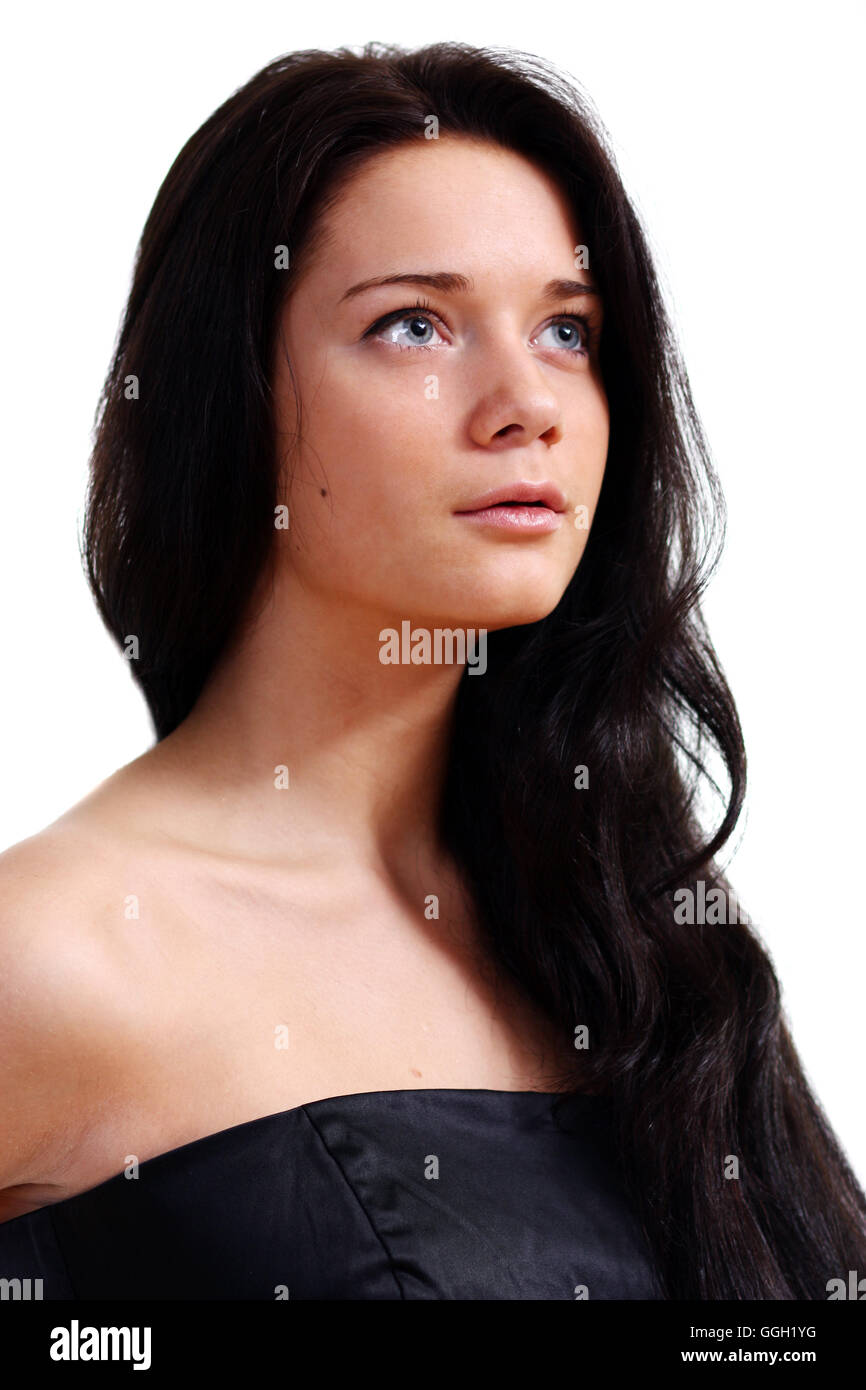 Closeup portrait of a happy young woman Stock Photo - Alamy