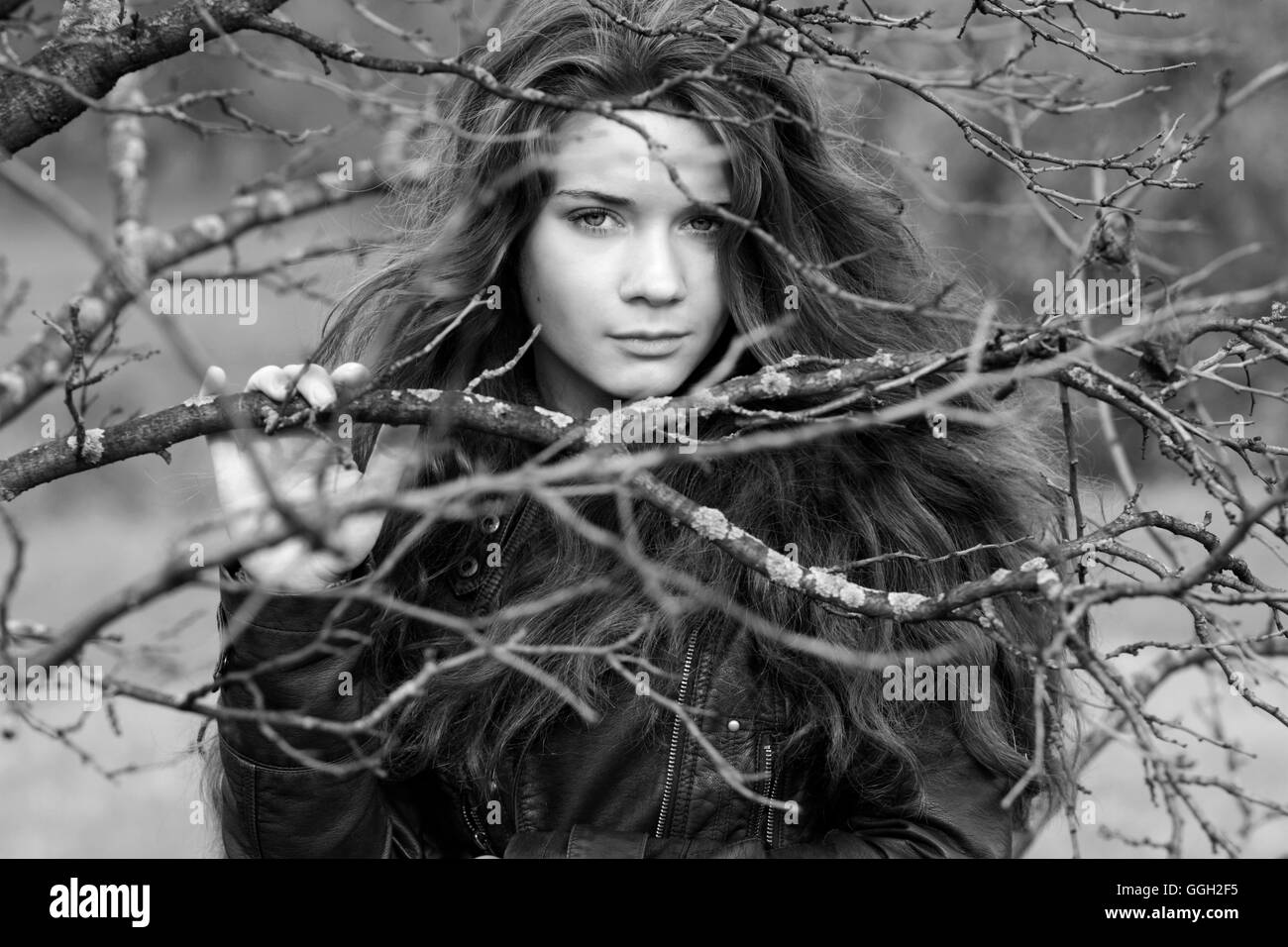 Closeup portrait of a happy young woman Stock Photo