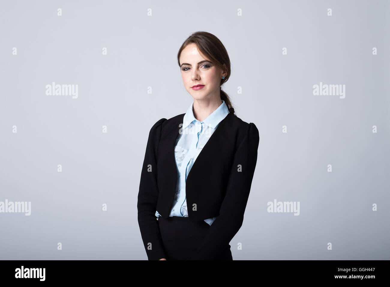 Professional woman in black suit hi-res stock photography and images ...