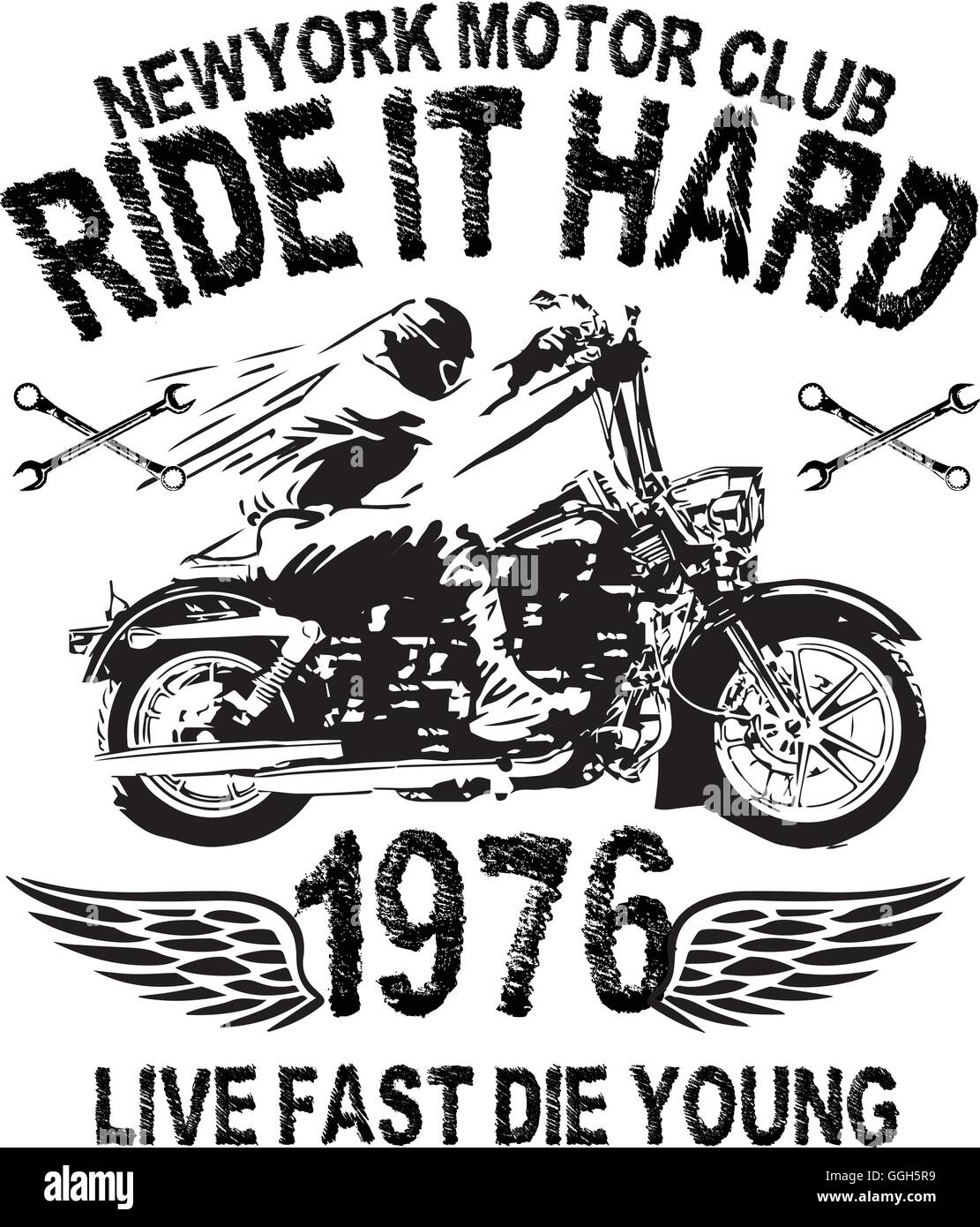 Motorcycle typography hi-res stock photography and images - Alamy