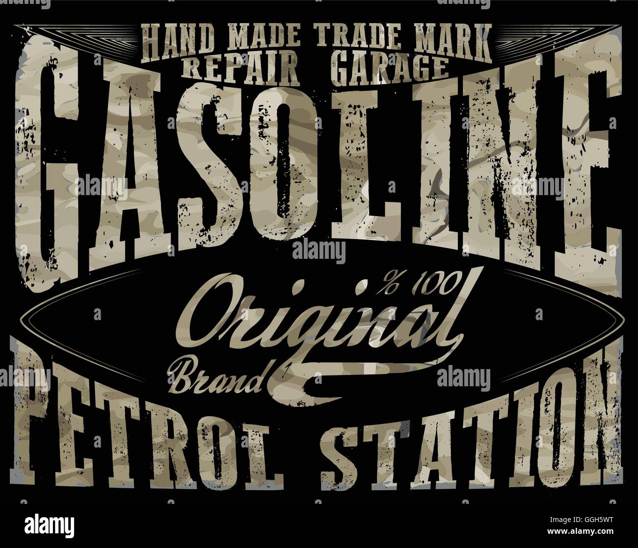 Vintage Gasoline,authentic gas pump vector illustration print. Vintage
