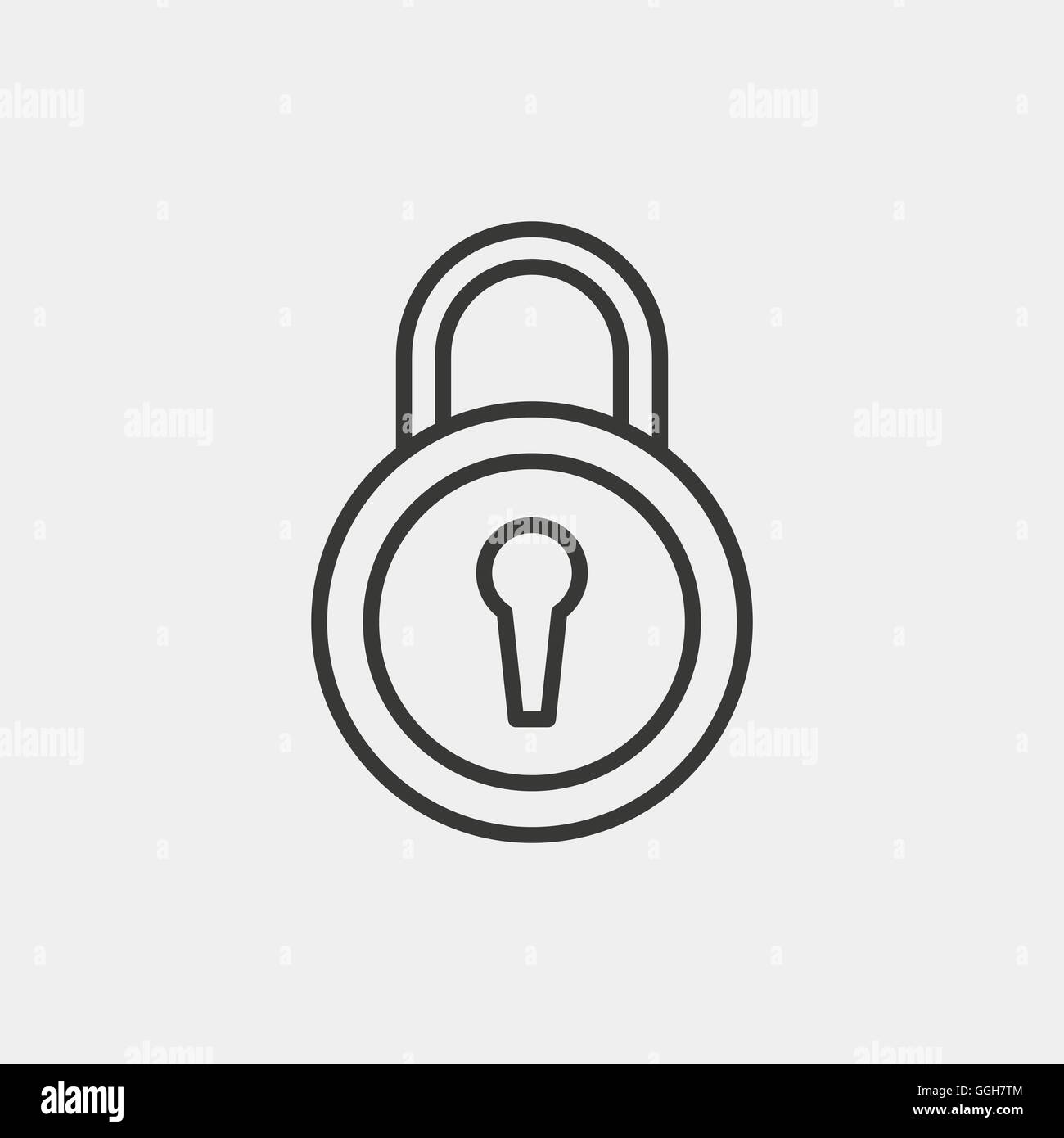 lock icon of brown and thin outline Stock Vector Image & Art - Alamy