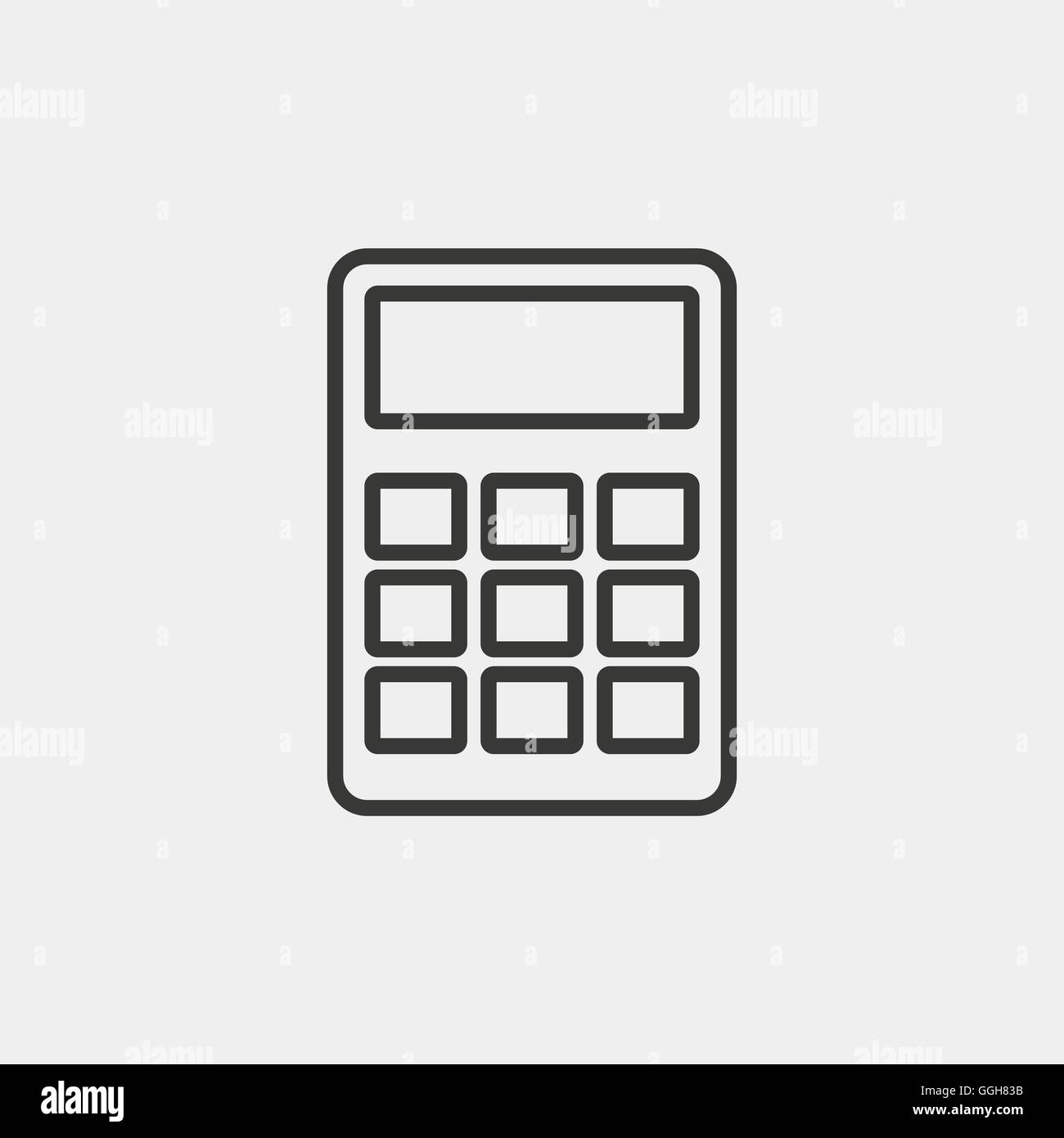 calculator icon of brown outline for illustration Stock Vector Image