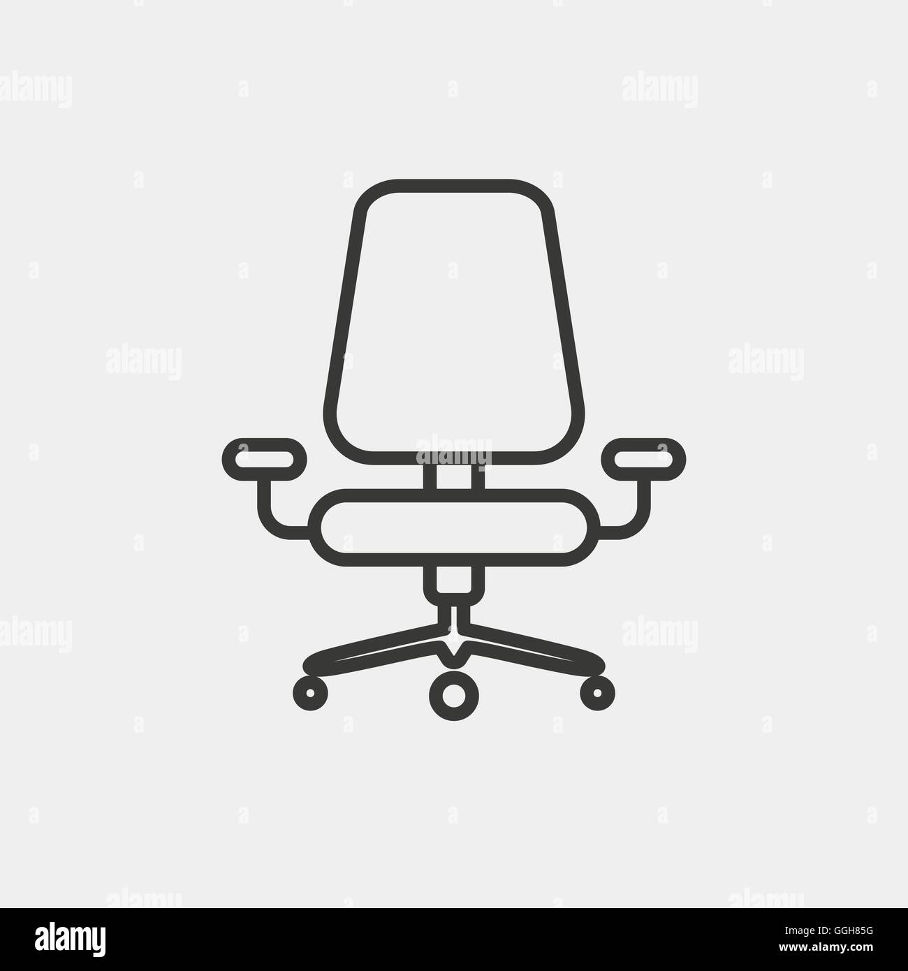 office chair icon of brown outline for illustration Stock Vector Image ...