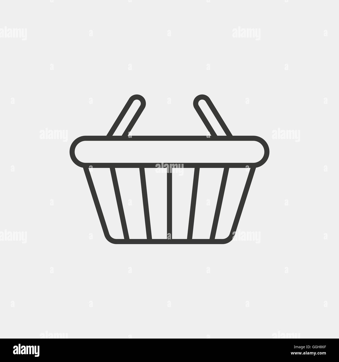 shopping basket icon of brown outline for illustration Stock Vector ...