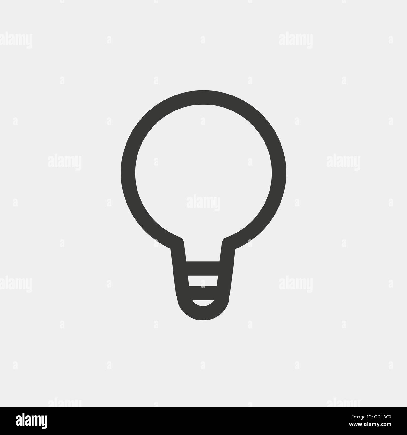 light bulb icon of brown outline for illustration Stock Vector Image ...