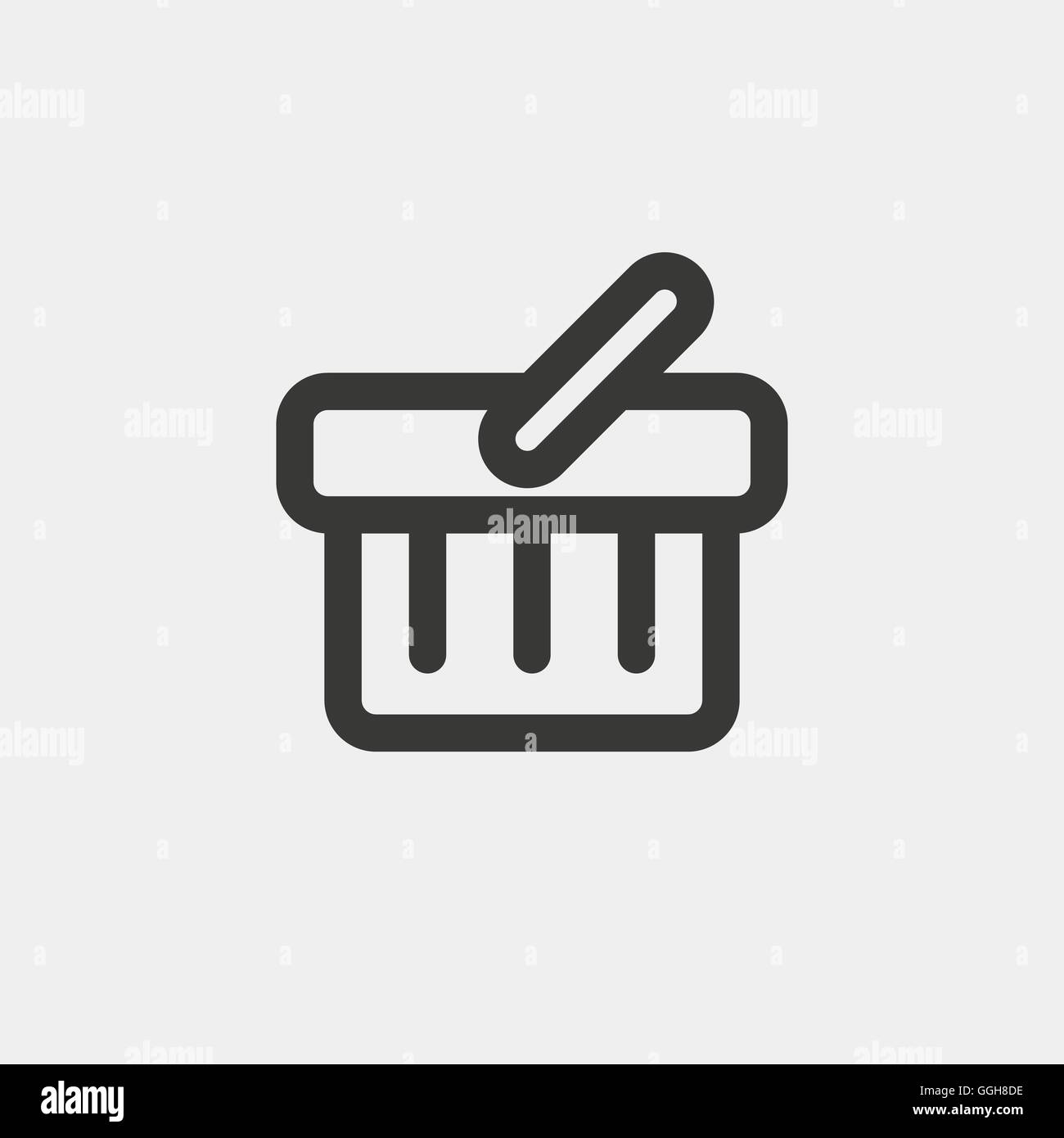 shopping basket icon of brown outline for illustration Stock Vector ...