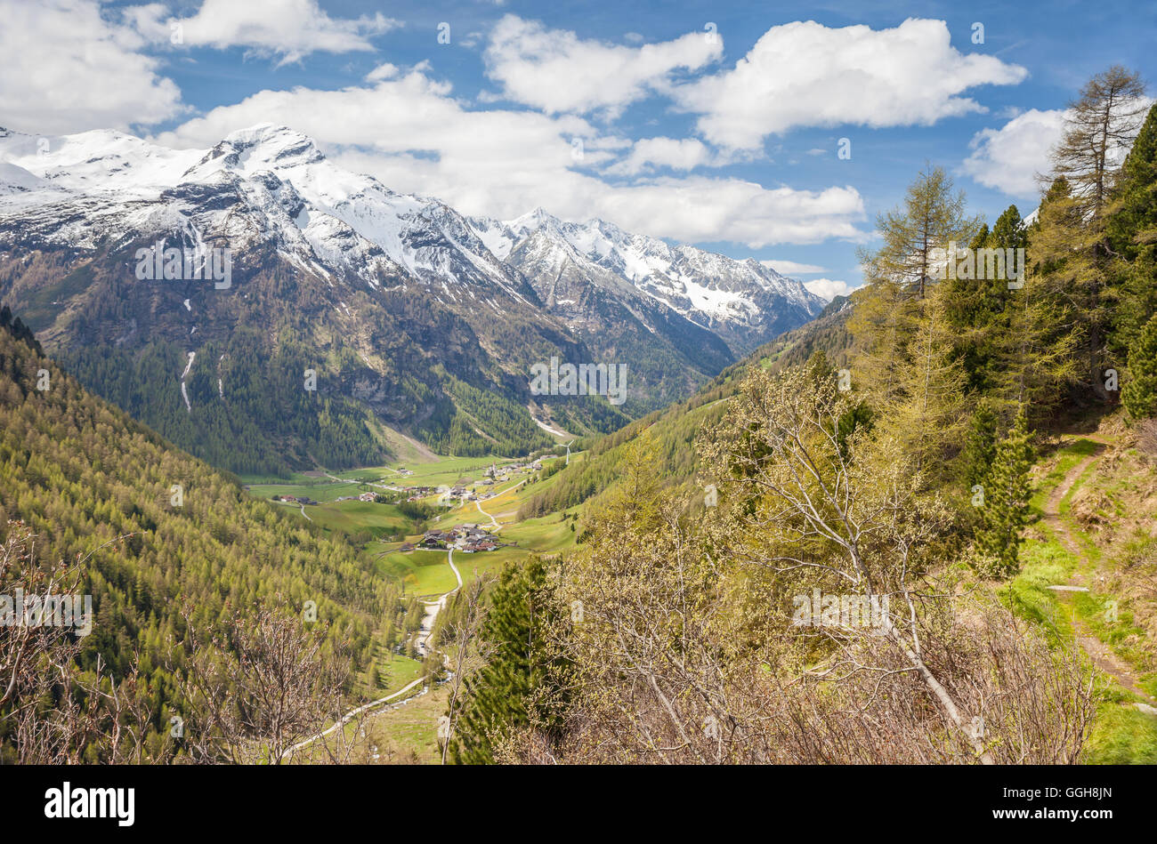 geography / travel, Italy, South Tyrol, Knuttental in the spring, Rein in Taufers, Tauferer Ahrntal (Ahrn Valley) , Additional-Rights-Clearance-Info-Not-Available Stock Photo