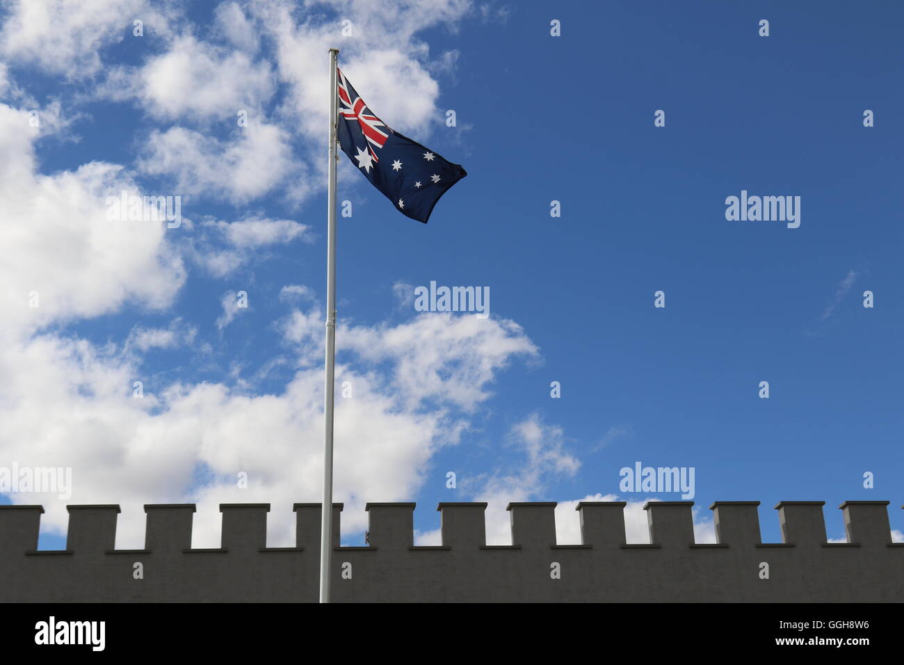 Australian Flag at Taylor Wines, Clare Valley, Australia Stock Photo