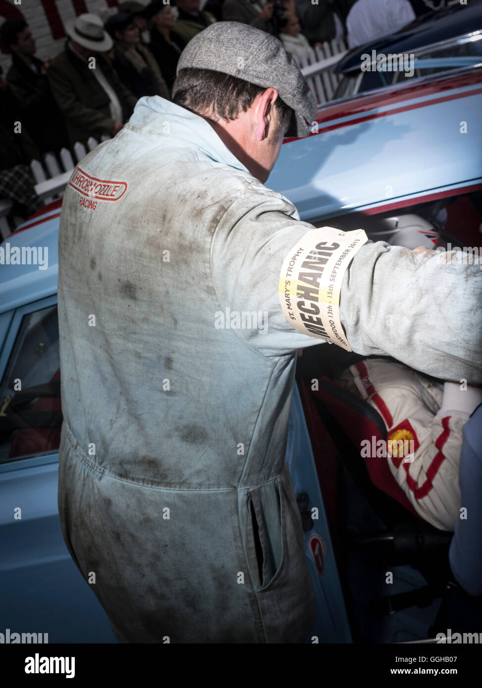 Mechanic, Goodwood Revival, racing, car racing, classic car, Chichester, Sussex, United Kingdom, Great Britain Stock Photo