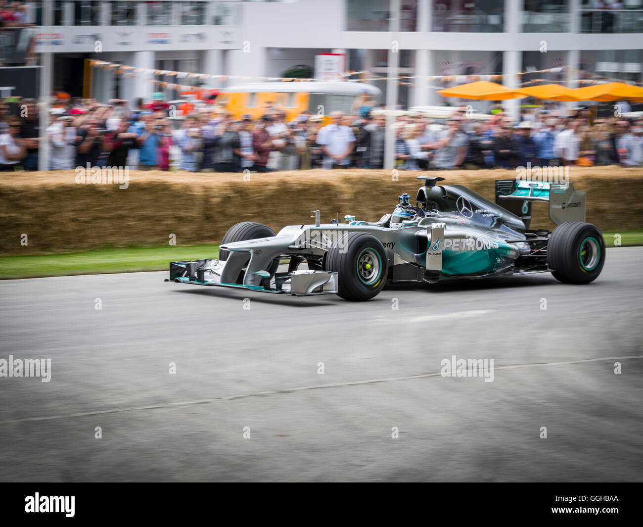 2011 Mercedes MGP W02 Formula 1 racing car, driver Anthony Davidson, Goodwood Festival of Speed 2014, racing, car racing, classi Stock Photo
