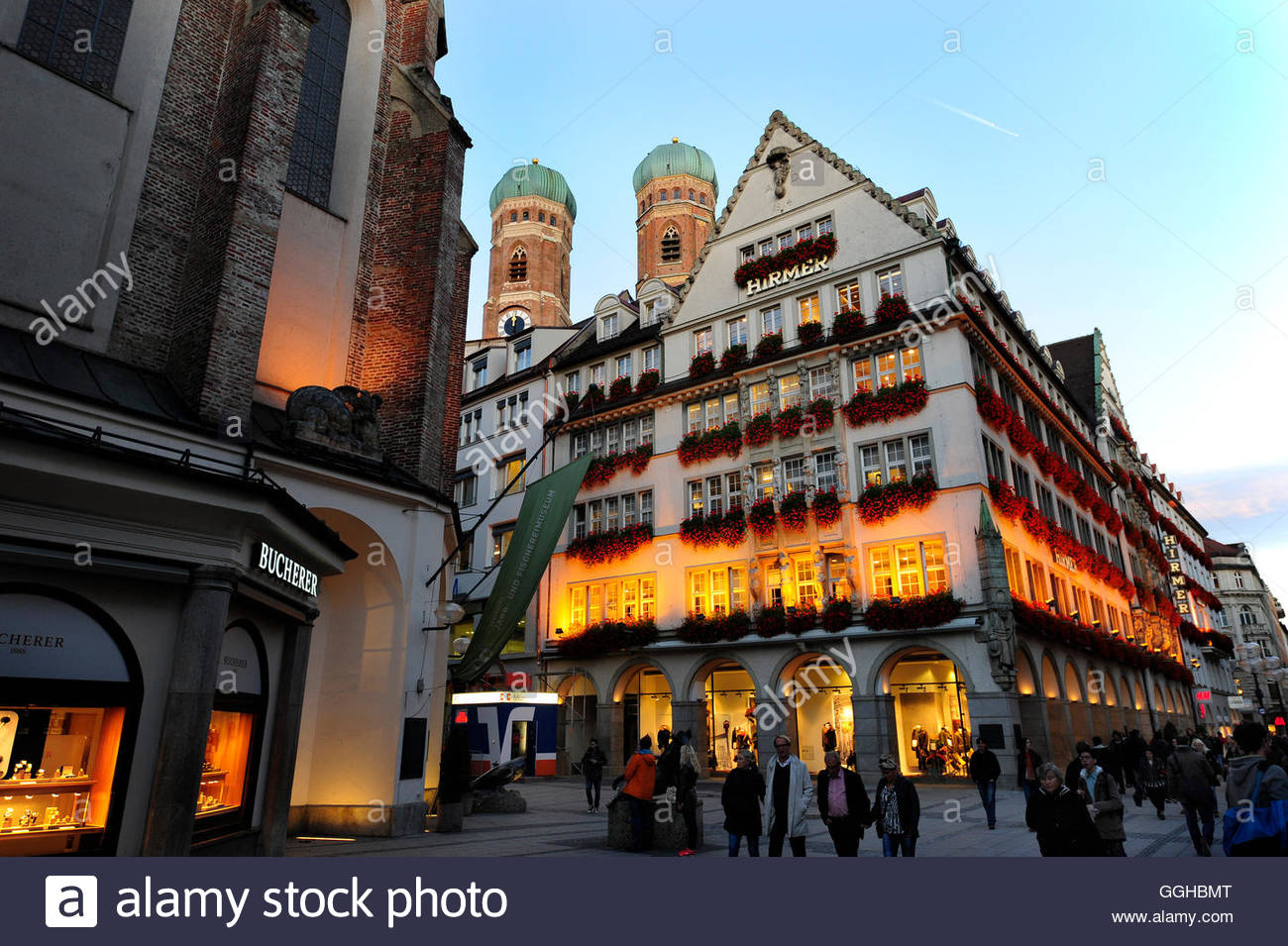 Germany Bavaria Munich Kaufingerstrasse Shopping Stock Photos & Germany