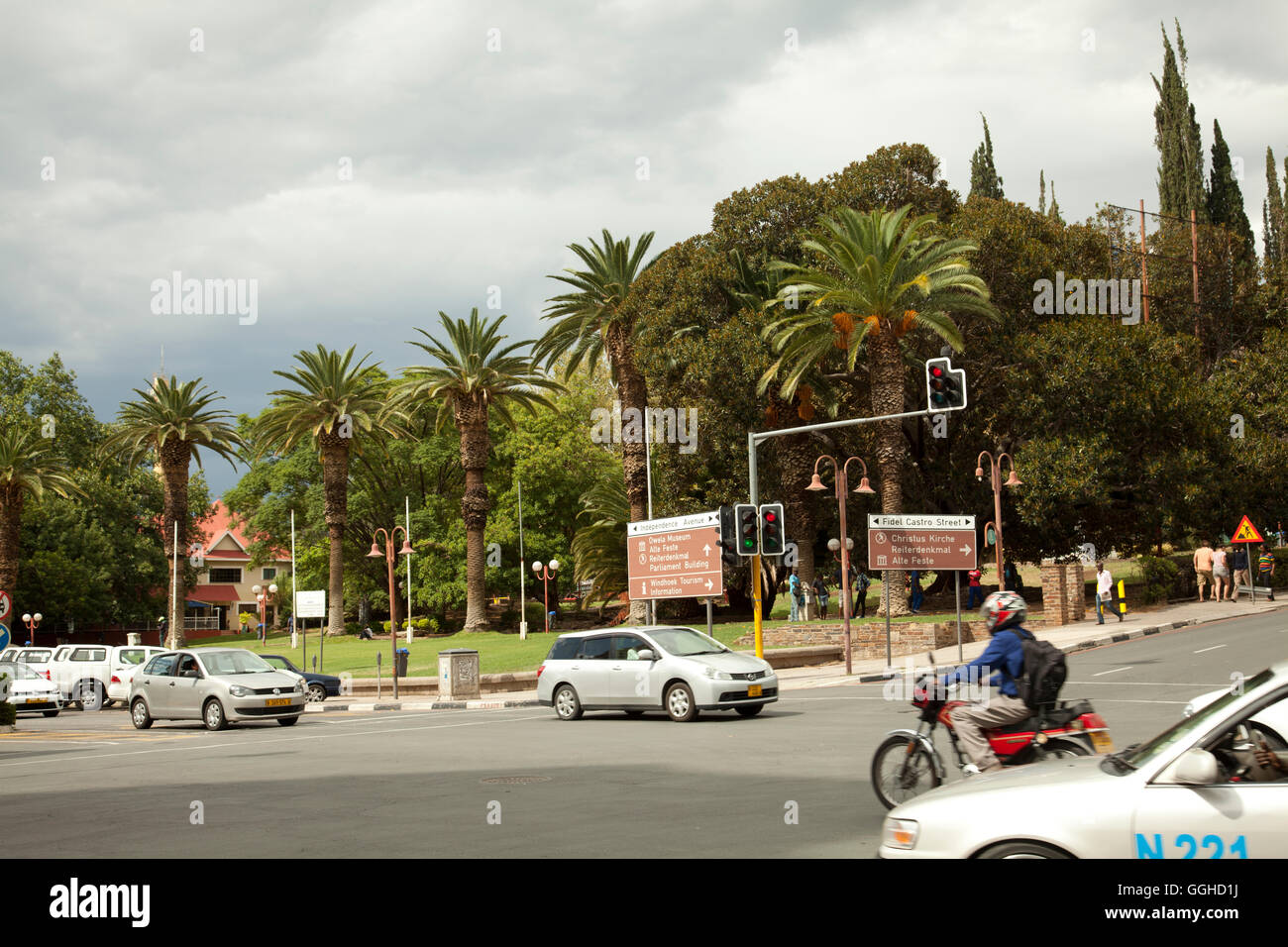 Independence Avenue in Centre of Windhoek - Namibia Stock Photo