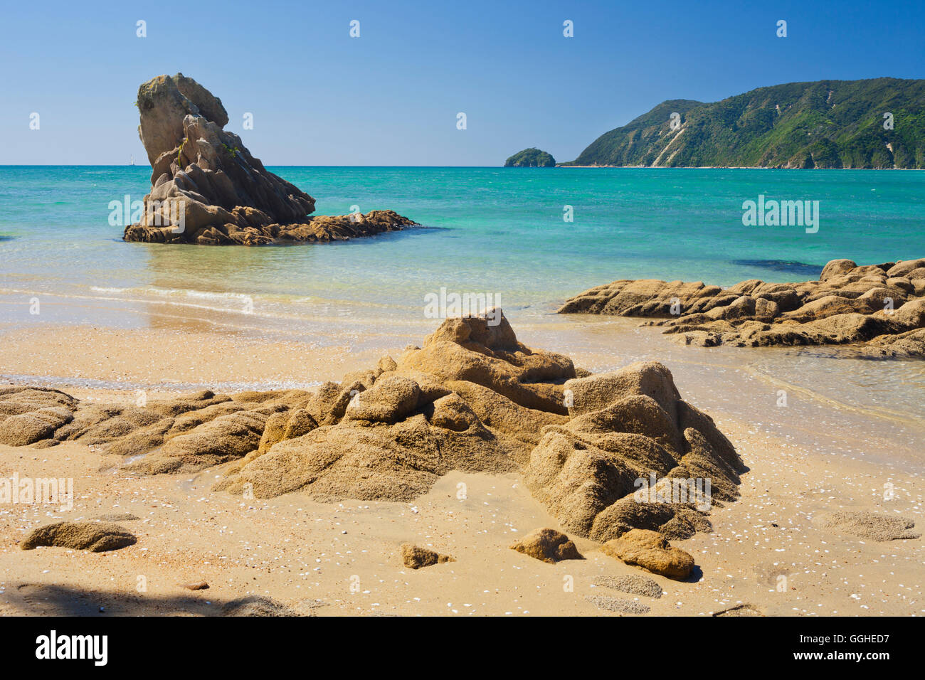 Beach and rocks at wainui bay hires stock photography and images Alamy