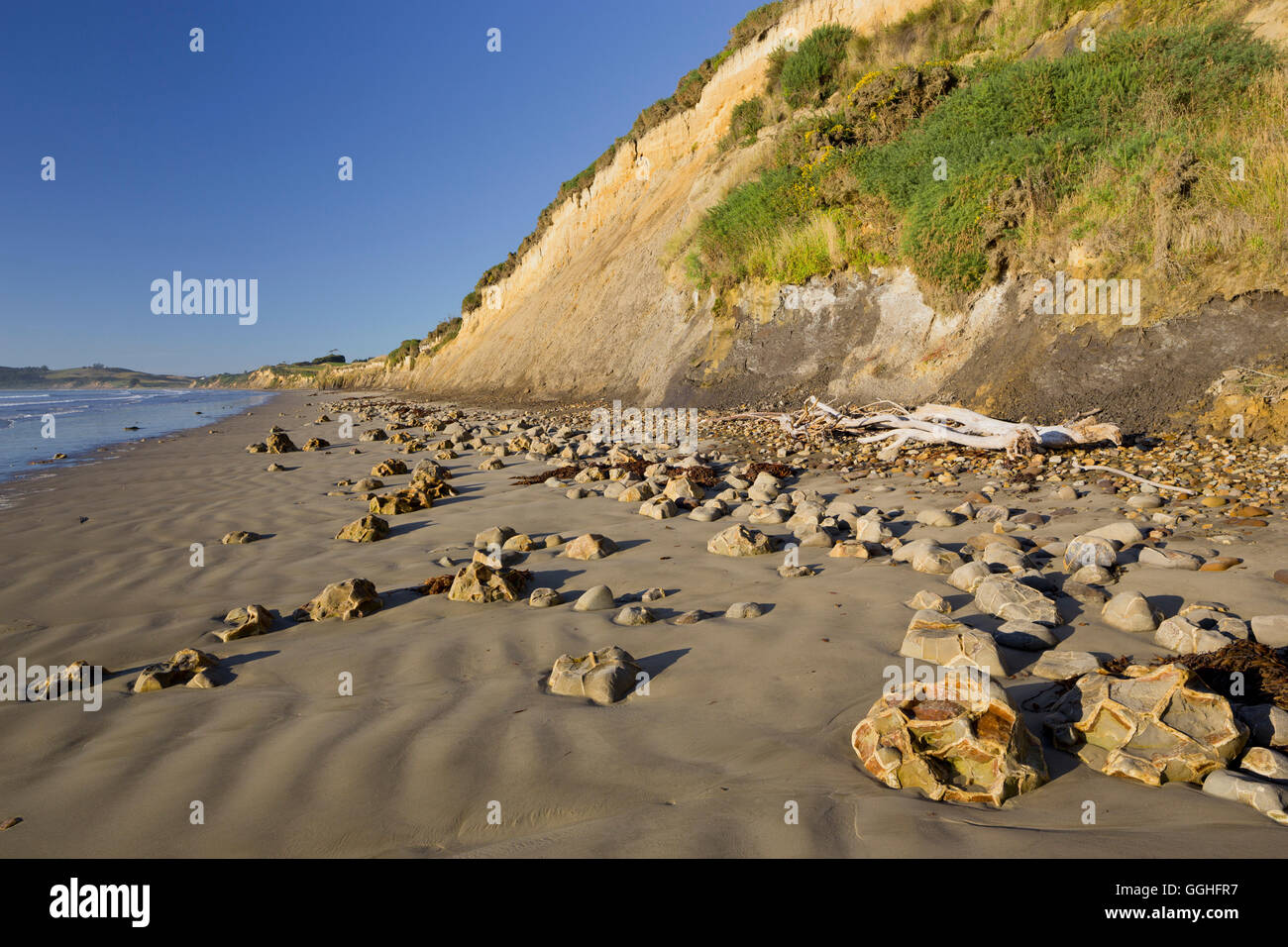 Sandy beach, Otago, South Island, New Zealand Stock Photo