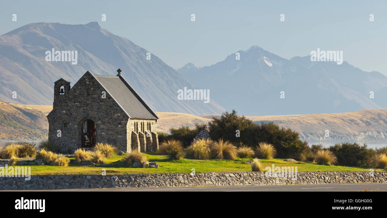 Good Shepherd Church, Lake Tekapo, Canterbury, South Island, New Zealand Stock Photo