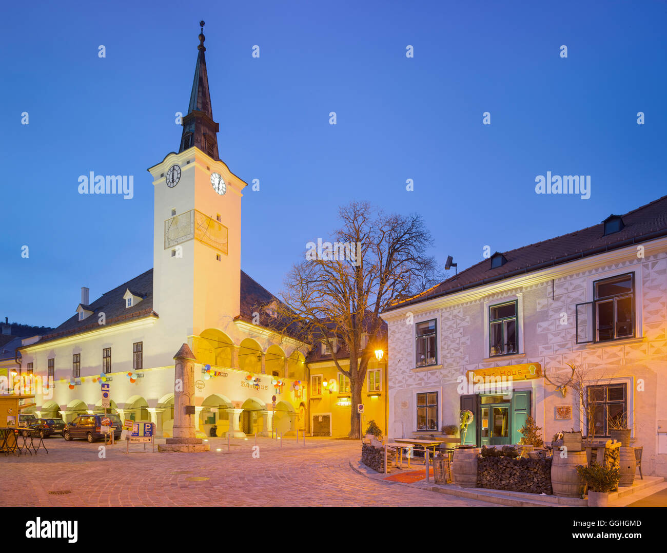 Town hall in Gumpoldskirchen, Moedling, Lower Austria, Austria Stock Photo