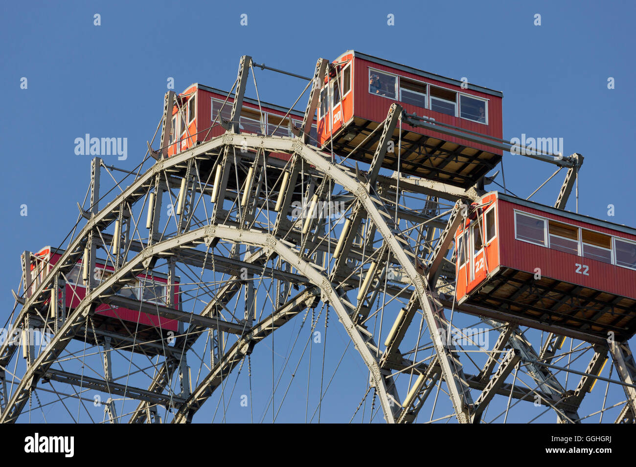 Viennese Ferris Wheel, Prater, 2nd District, Leopoldstadt, Vienna Austria Stock Photo