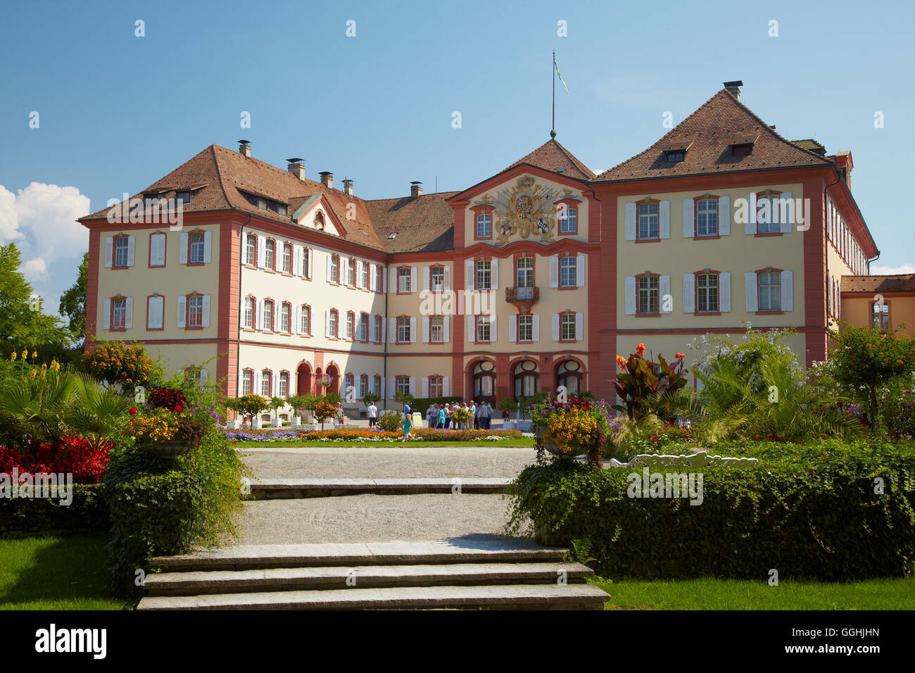 Baroque Castle, Mainau Island, Ueberlinger See, Bodensee, Lake Constance, Baden-Wuerttemberg, Germany, Europe Stock Photo