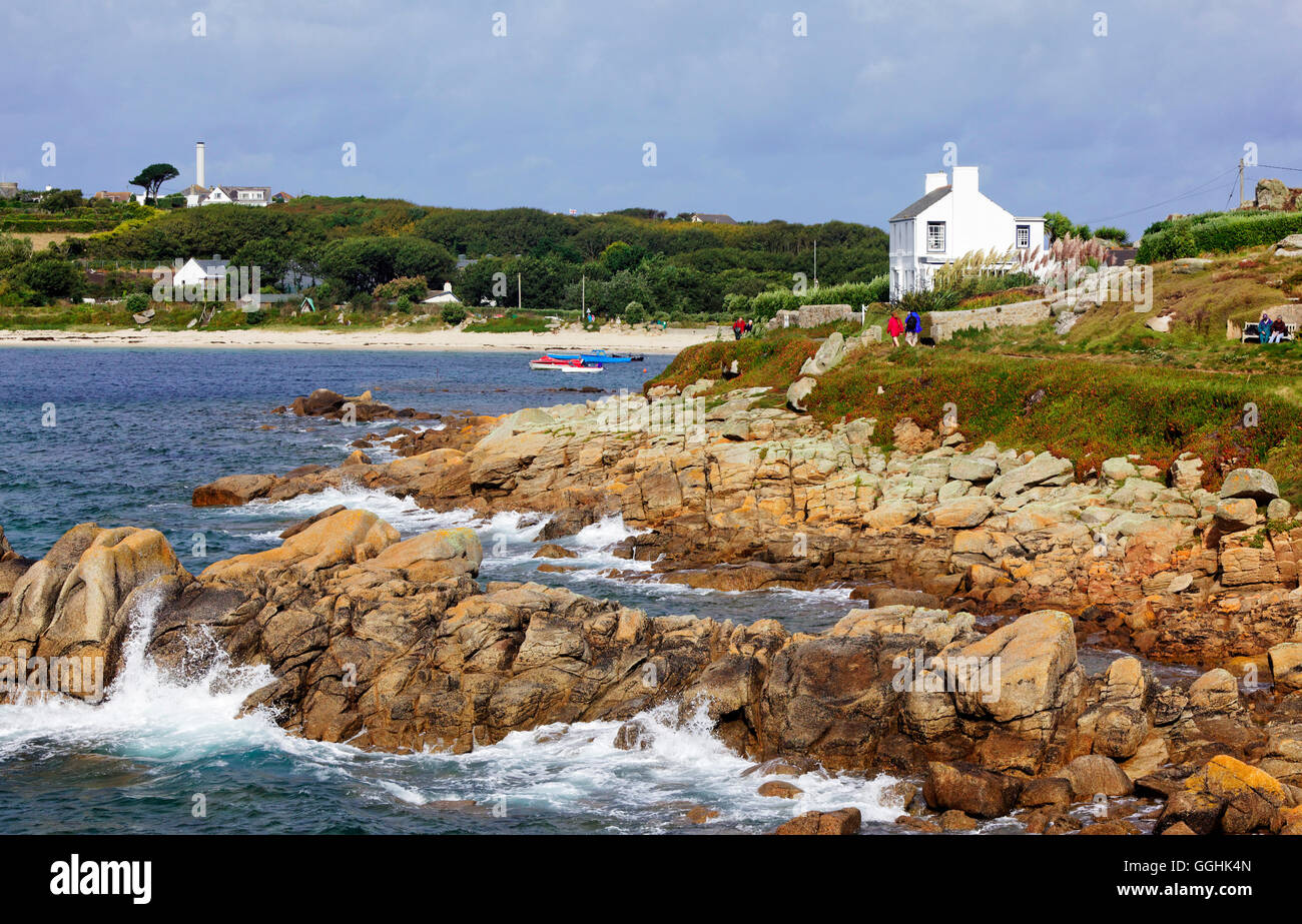 Rocky west coast, St. Marys, Isles of Scilly, Cornwall, England, Great Britain Stock Photo