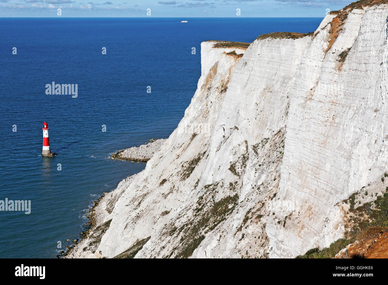 Chalk cliffs, Beachy Head, East Sussex, England, Great Britain Stock