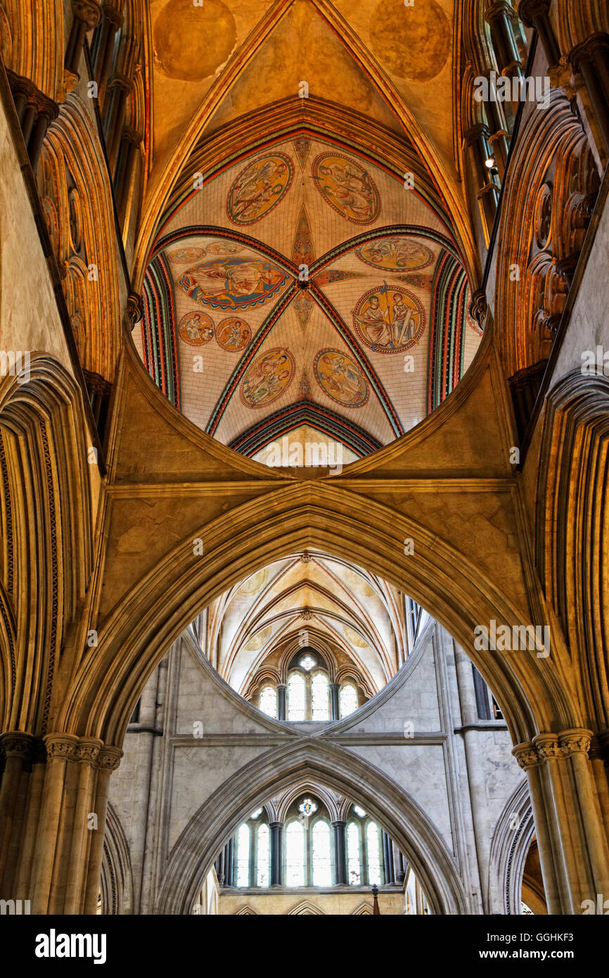 Vault, Salisbury Cathedral, Salisbury, Wiltshire, England, Great Britain Stock Photo